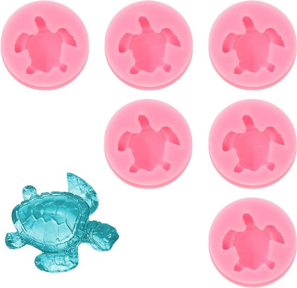 Siliconen Mallen voor Zeeschildpadden - 6 Stuks 3D Dieren Mallen voor Fondant, Snoep en Chocolade - Creatieve Cake Decoratie Tools voor Bakken