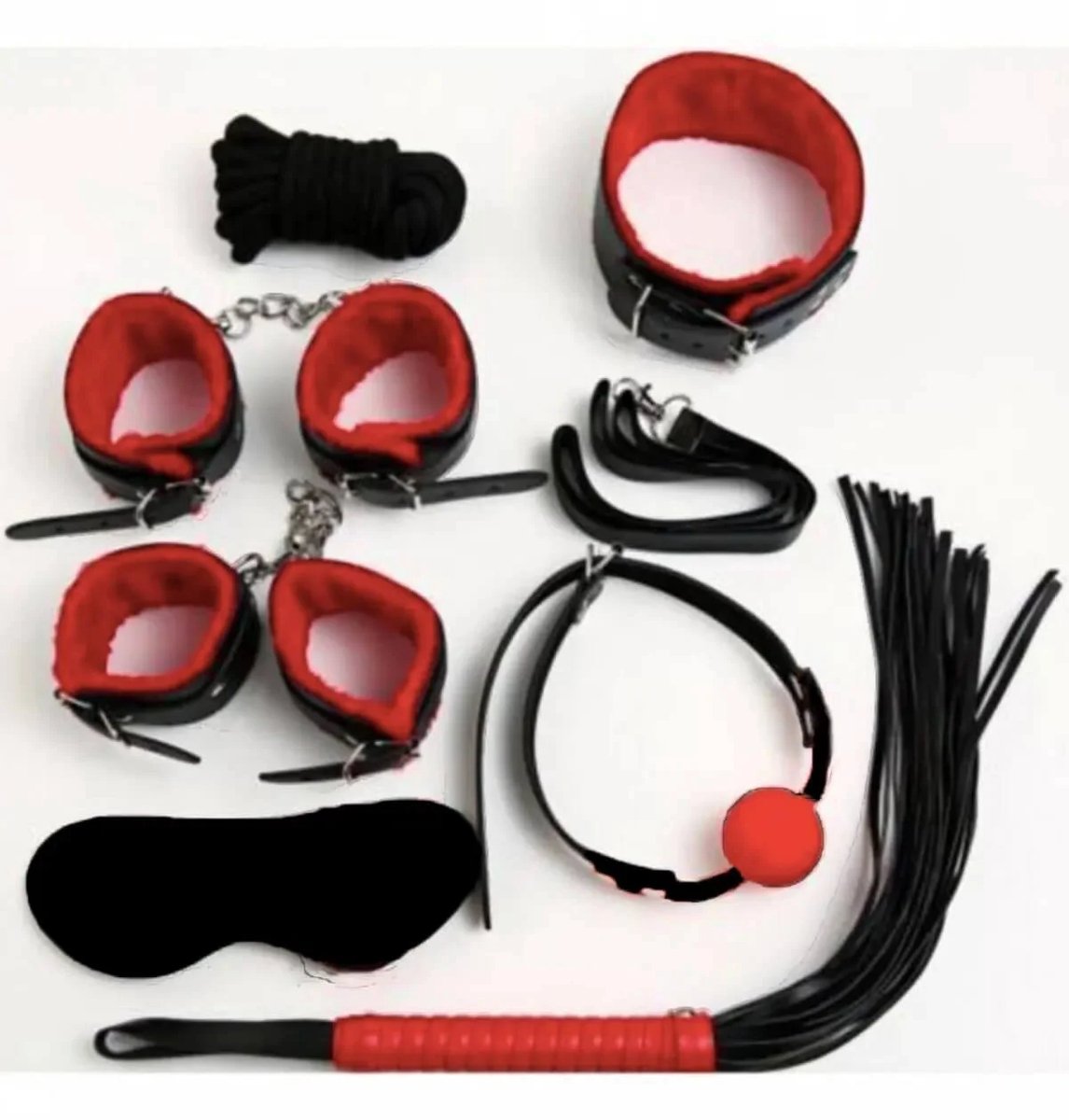 Zwart Kunstleren Set 7-delig Standaard Maat Handgemaakt Accessoires