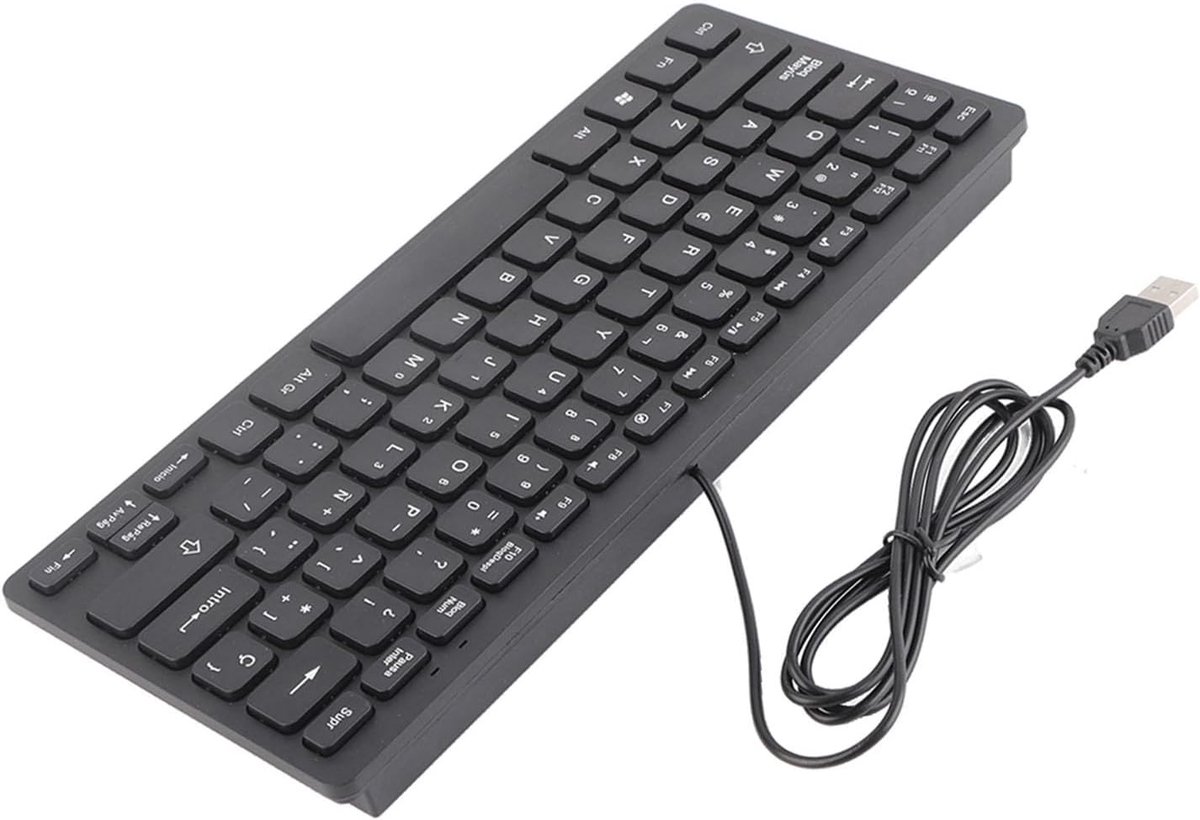 SnelShoppen - Industrieel design kabel toetsenbord met 78 toetsen, anti-vervagende knoppen, comfortabel voor kantoor en gaming