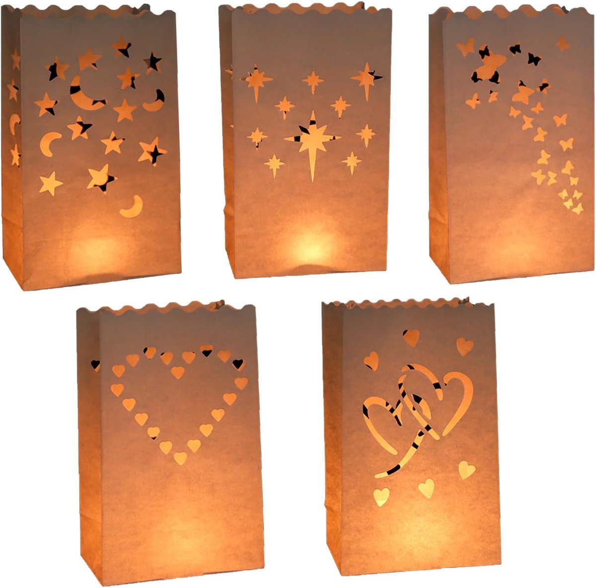 SnelShoppen - White Candle Bags - Witte Lantaarnzakken voor Kaarsen - 1 Stuk - Perfect voor Feesten, Tuinverlichting en Decoratie