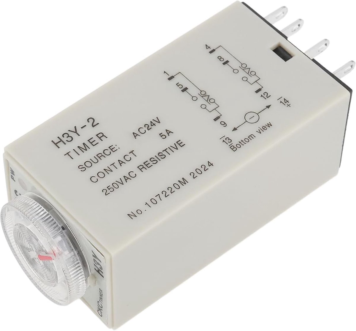 SnelShoppen - H3Y-2 Tijdrelais 10s Vertraging 5A 8-Pin AC24V Voor Automatisering en Industriële Toepassingen