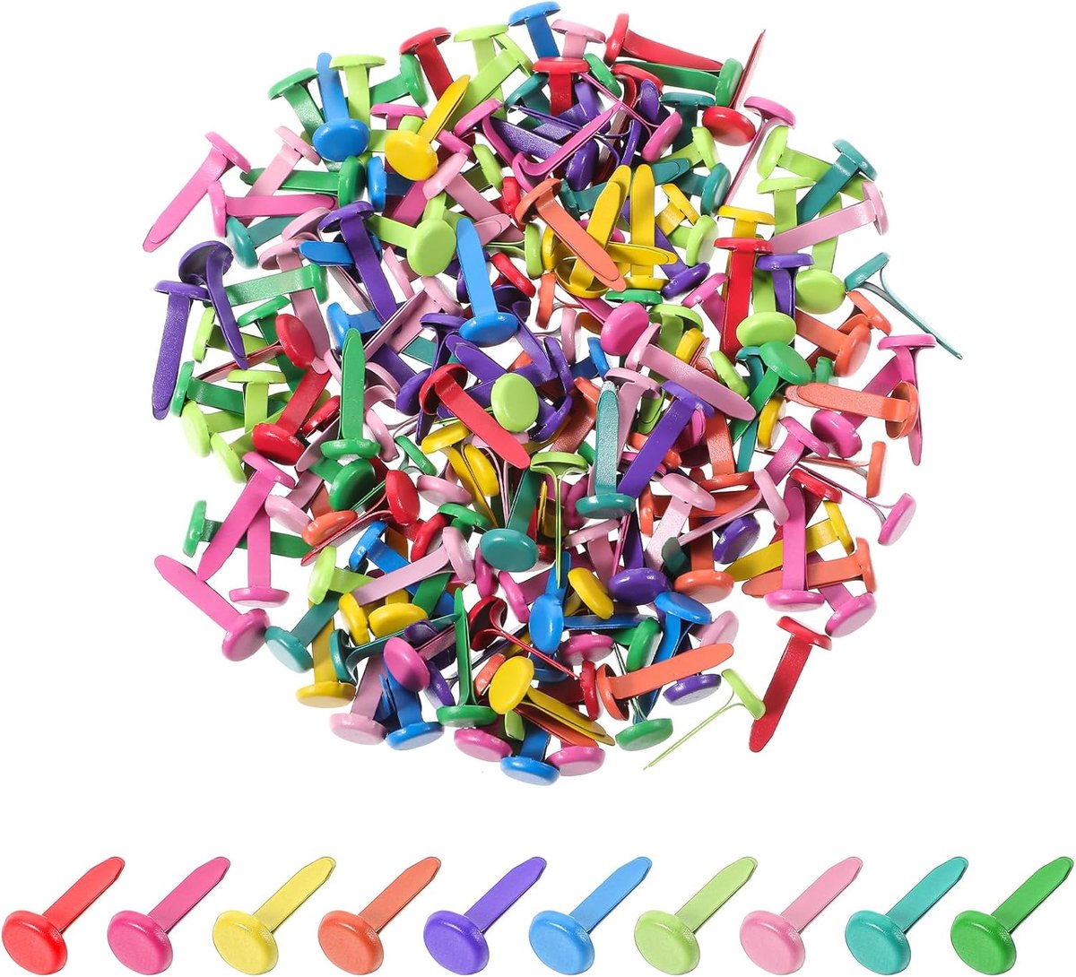 200 Pieces Letter Clips, Mini Brads, Pattern Bag Clamps, Round Head Clips, Colorful Pattern Clips, Mini Round Braids - ShopVlot