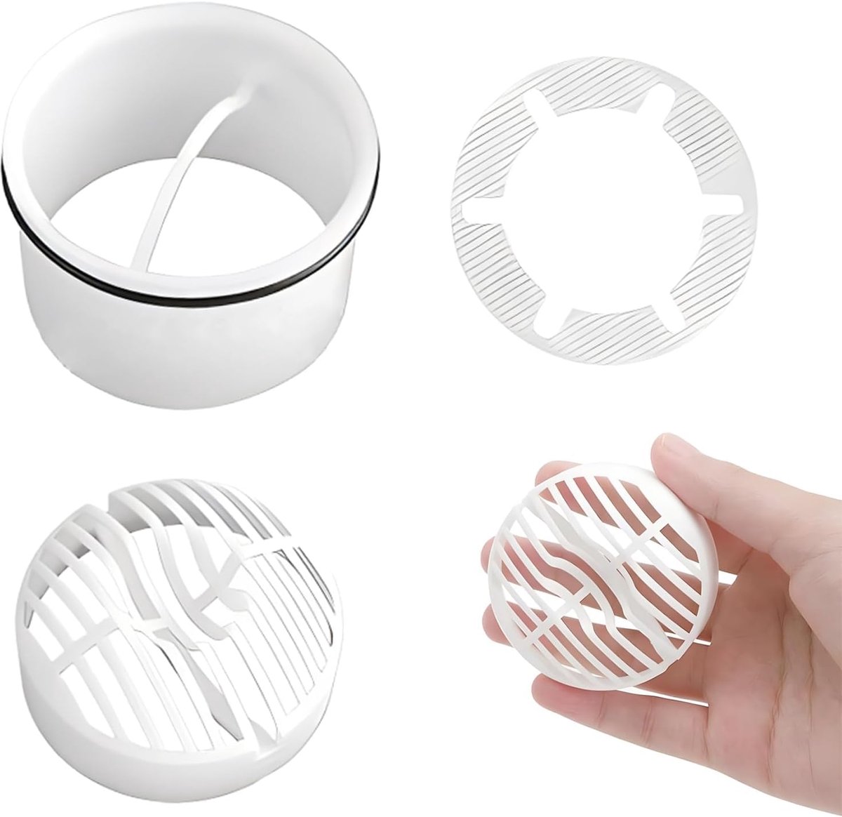 SnelShoppen - Haarstrainer voor Douche, Afvoerset, Immersietube voor Doucheafvoer, Haarfilter, Haarvanger, Compact en Effectief, 7x7x4 cm