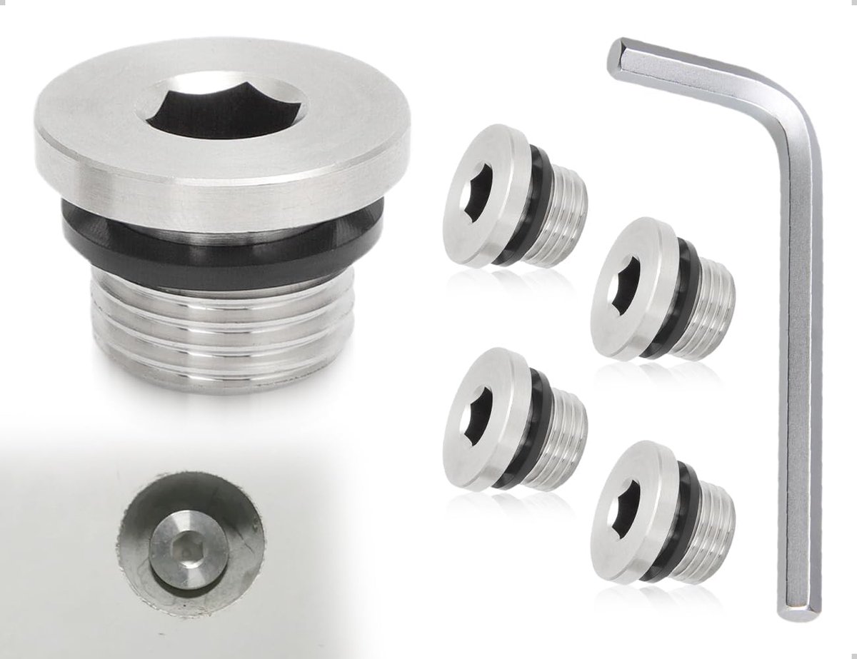 Blindstoppers set van 4 - 1/8 inch - hexagonaal roestvrij staal - effectieve afdichting voor leidingen - SnelShoppen