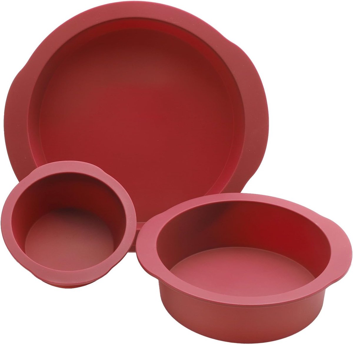 Siliconen Bakvorm Set 3 Stuks - Ronde Maat 10+15+20cm - Flexibel en Antiaanbak - Perfect voor Taarten - ShopVlot