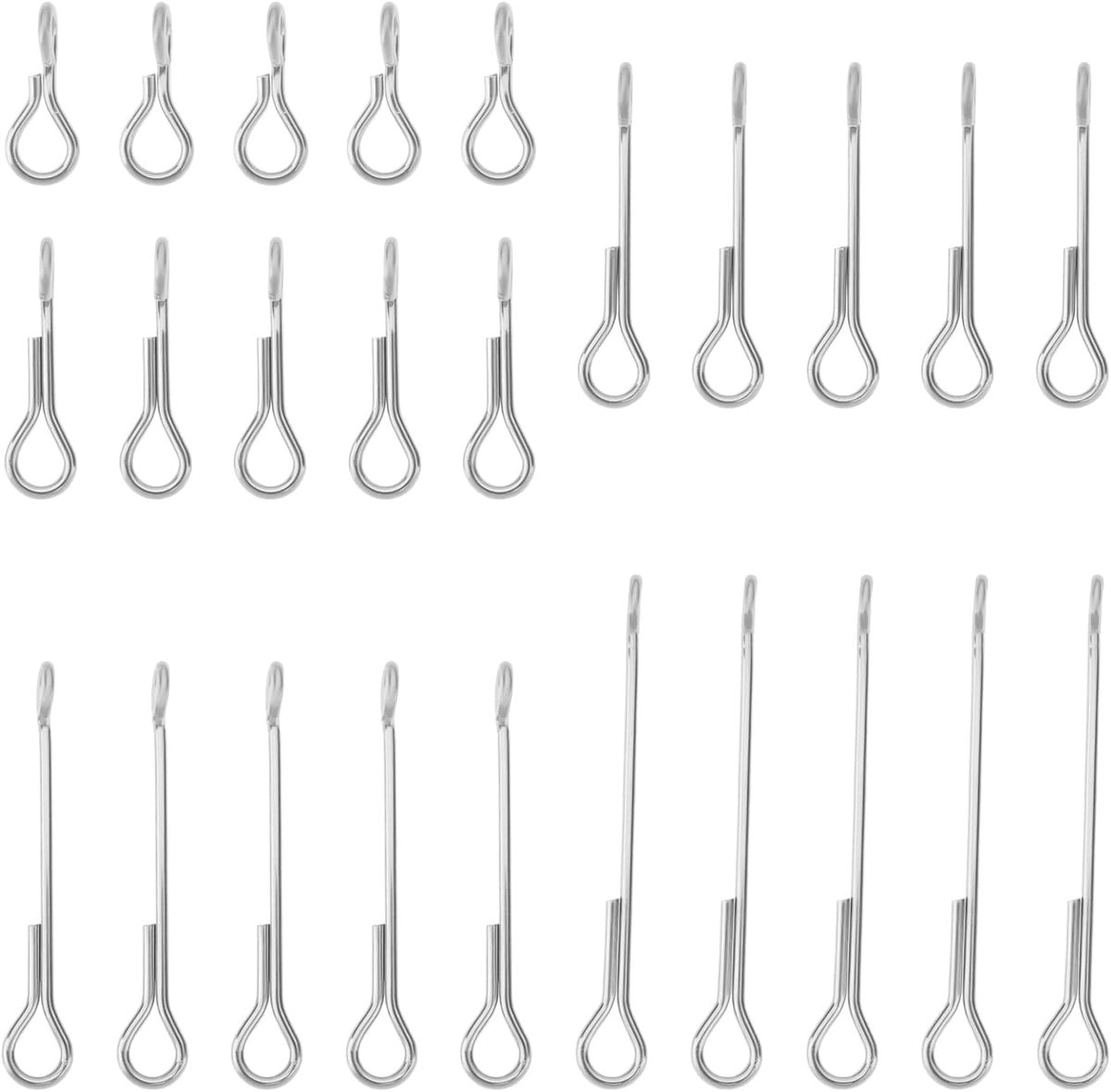 SnelShoppen - 50 Stuks Vliegvissen Vlieg Tying Economische Metalen Scharnier Schachten Geschikt voor Tying Streamers (10-30mm, 5 Maten)