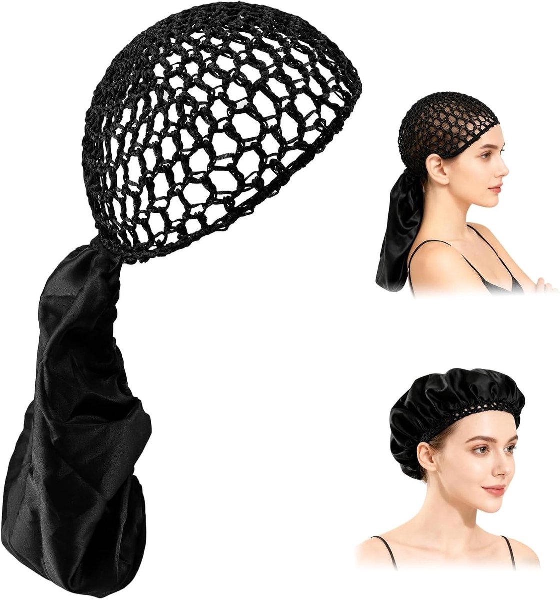 Zijde Nachtmuts voor Bescherming van Haar, Satijnen Hoofdbedekking, Ideaal voor Krullend en Vlecht Haar, Haaraccessoire voor een Goede Nachtrust