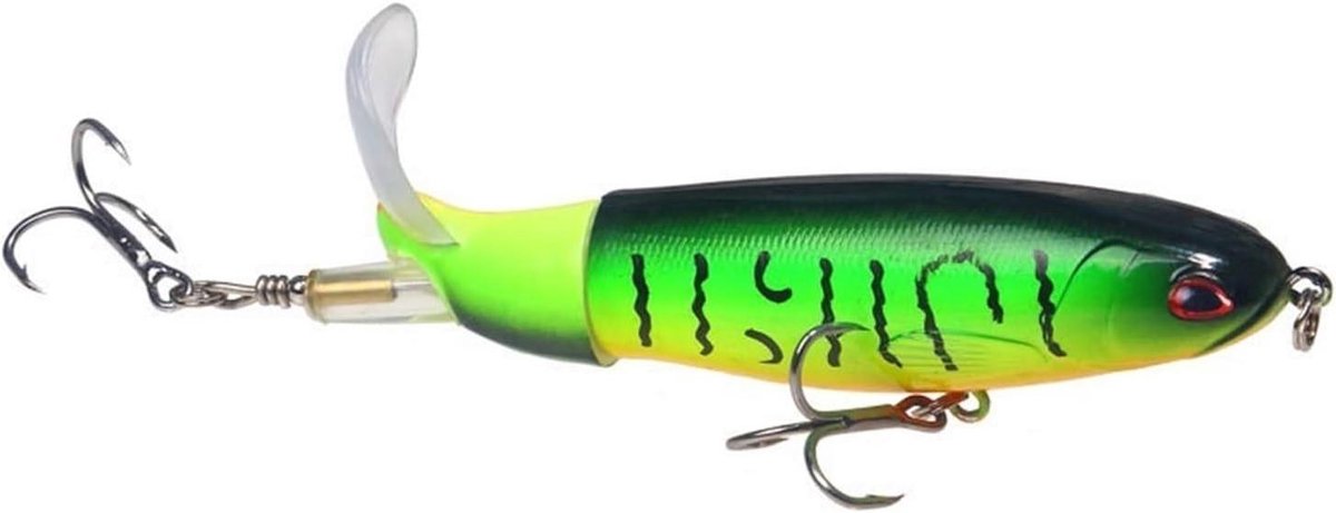 Whopper Popper Kunstaas - Oppervlakte Lokaas Vissen - Vis Vangen - Zachte Roterende Staart - 10 cm - One Color