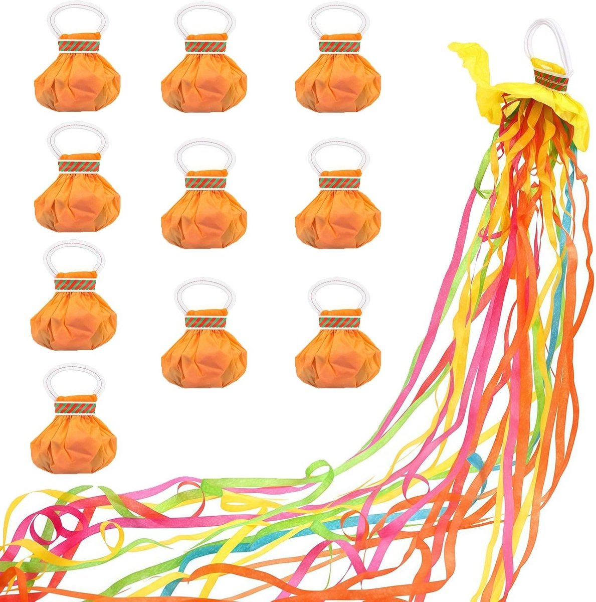 Kleurige Handgegooid Streamers - 10 Stuks Feestelijke Poppers zonder Rommel voor Verjaardagen, Bruiloften en Festivals