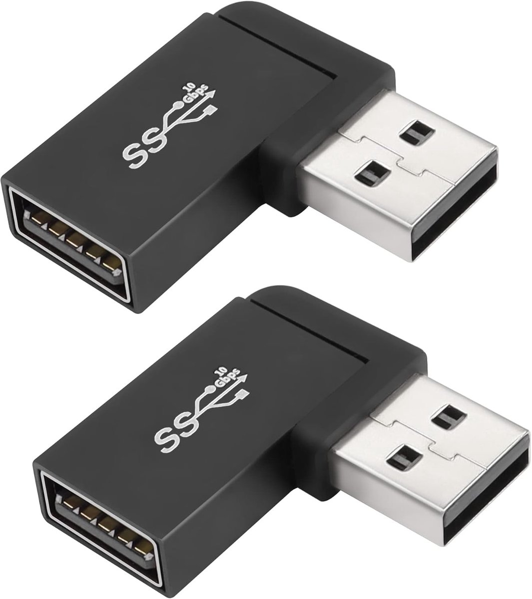 QIANRENON 90° Angle USB 3.1 Adapter 10Gbps USB 3.1 Male to Female Right Angle Connector USB A 3.1 L-Angle Converter - ShopVlot