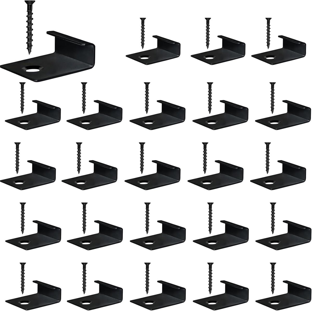 SnelShoppen - Pack van 50 WPC Bevestigingsclips, Eindklemmen, Terrasclips, RVS Verborgen Startclips, Startmontage, Bordclip met Zelfborende Schroeven