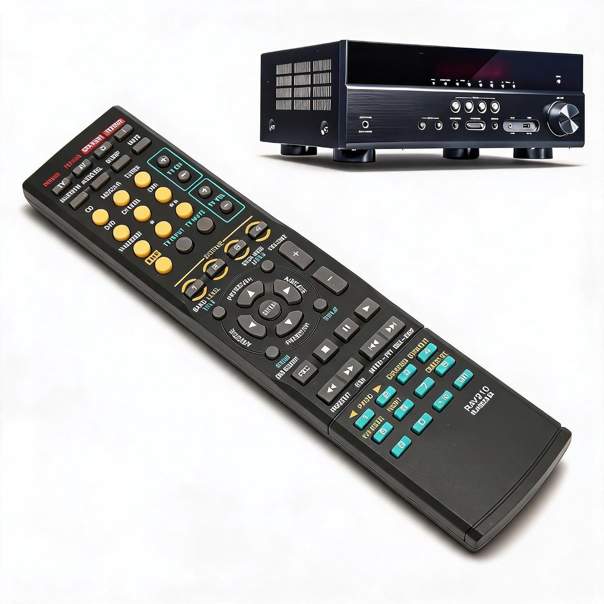 SnelShoppen - Vervangende Afstandsbediening voor AV Receiver, Geschikt voor RX-V563, HTR-6140, YHT280, RX-V1900, Compact en Handzaam, 2x AAA Batterije