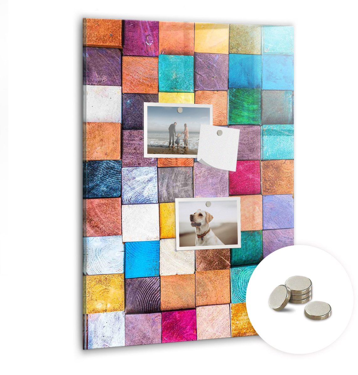 Coloray Glazen Magneetbord - Magnetisch Bord Melkwegstelsel - 40x60 cm - Veelkleurig Magneetbord - Magnetic Board - Woonkamer Decoratie