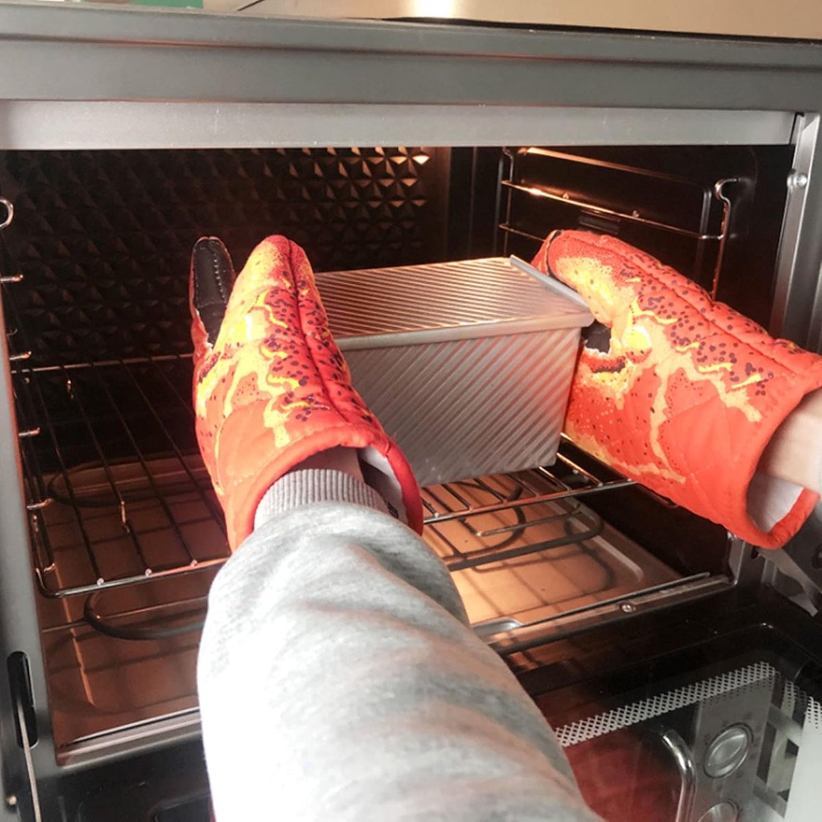 SnelShoppen - Ovenwant Set van 2, Grappig, Dikke, Hittebestendige Keukenhandschoenen, Anti-verbranding, Antislip, Katoen, Hangbaar, Voor Bakken en Kok