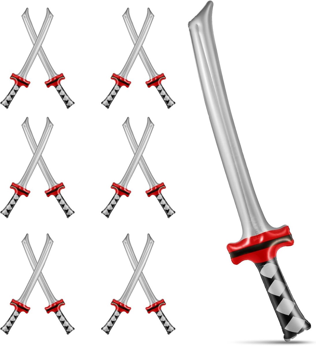 SnelShoppen - 12 Stuks Opblaasbare Zwaarden, Speelgoedzwaarden, Opblaasbare Samurai Zwaard, Ninja Zwaard, Opblaasbare Speelgoed voor Jongens en Meisje