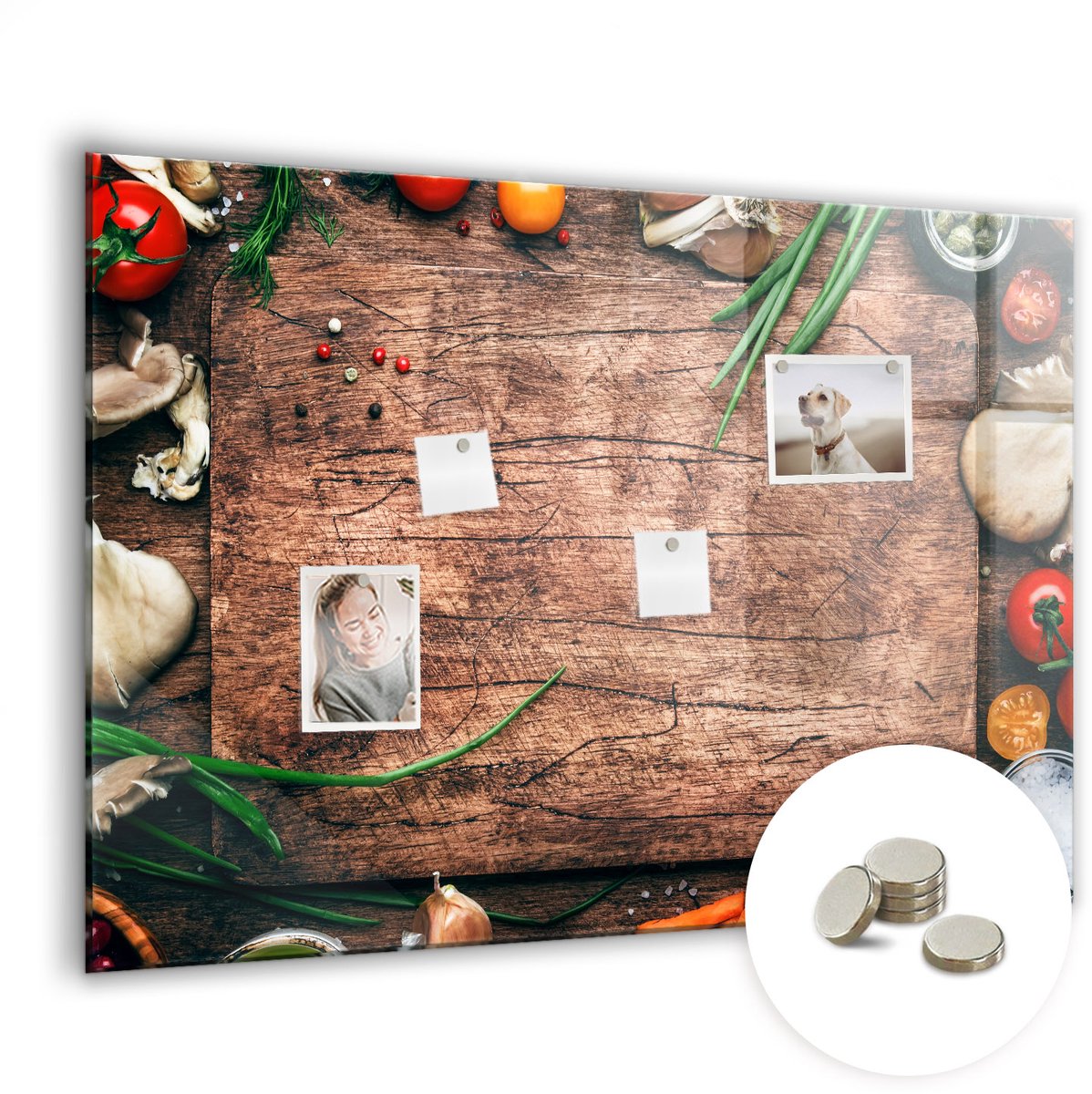 Coloray Glazen Magneetbord - Magnetisch Bord Afbeeldingen schetsen - 100x70 cm - Bruin Magneetbord - Magnetic Board - Bureau Decoratie
