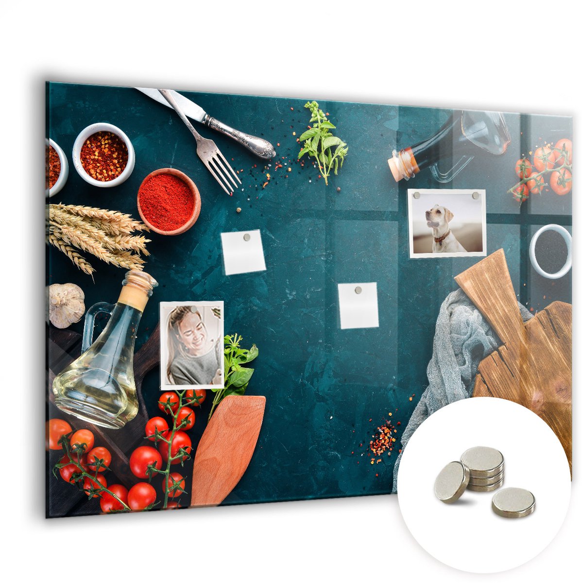 Coloray Glazen Magneetbord - Magnetisch Bord Berglandschap - 100x70 cm - Veelkleurig Magneetbord - Magnetic Board - Woonkamer Decoratie