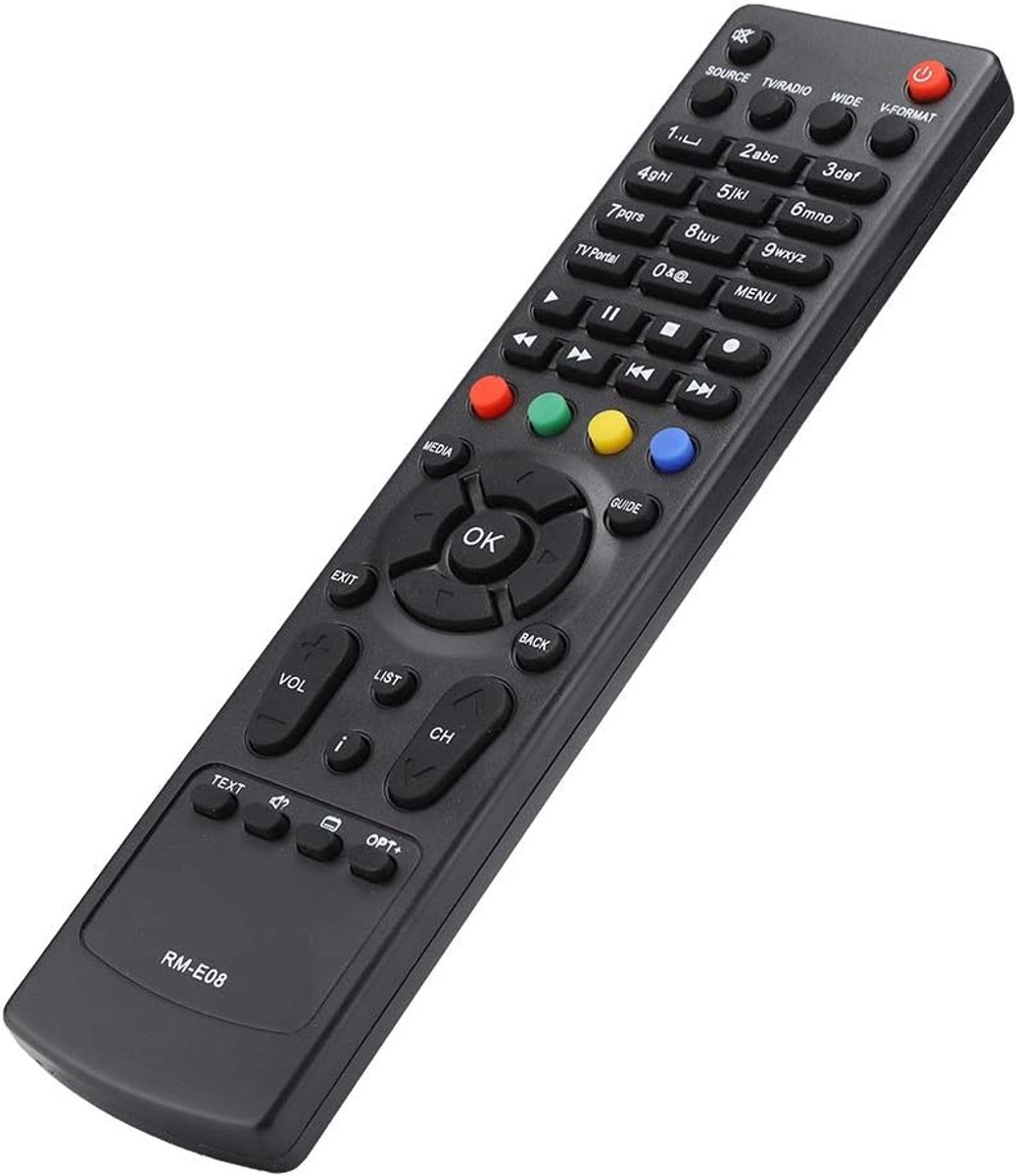 SnelShoppen - Multifunctionele Afstandsbediening voor Set Top Box - Geschikt voor Humax Rm E09, Rm E08, Vahd 3100S - Hoge Kwaliteit ABS Materiaal - Co