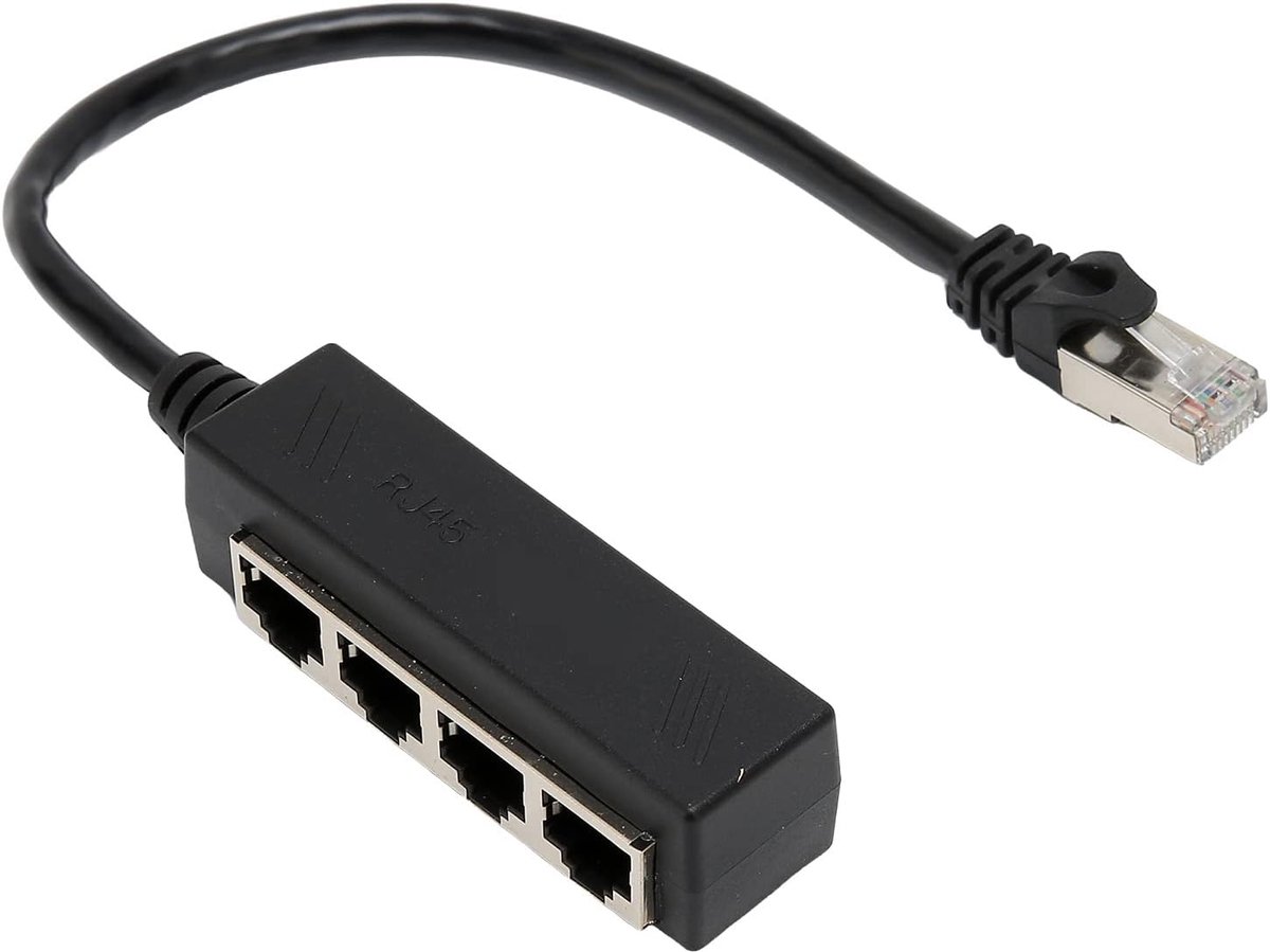 SnelShoppen - RJ45 Ethernet Splitter Kabel, RJ45 1 Mannelijk Naar 4 X Vrouwelijk LAN Ethernet Splitter Adapter voor Super Cat5, Cat5e, Cat6, Cat7