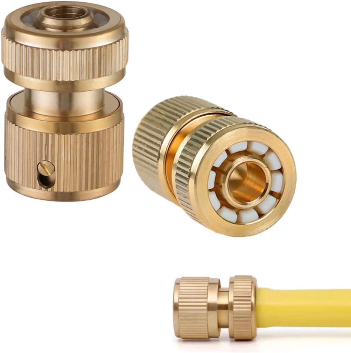 Tuinslang koppeling 1/2 inch - messing snelkoppeling - lekvrij en duurzaam - ideaal voor tuin en auto - ShopVlot