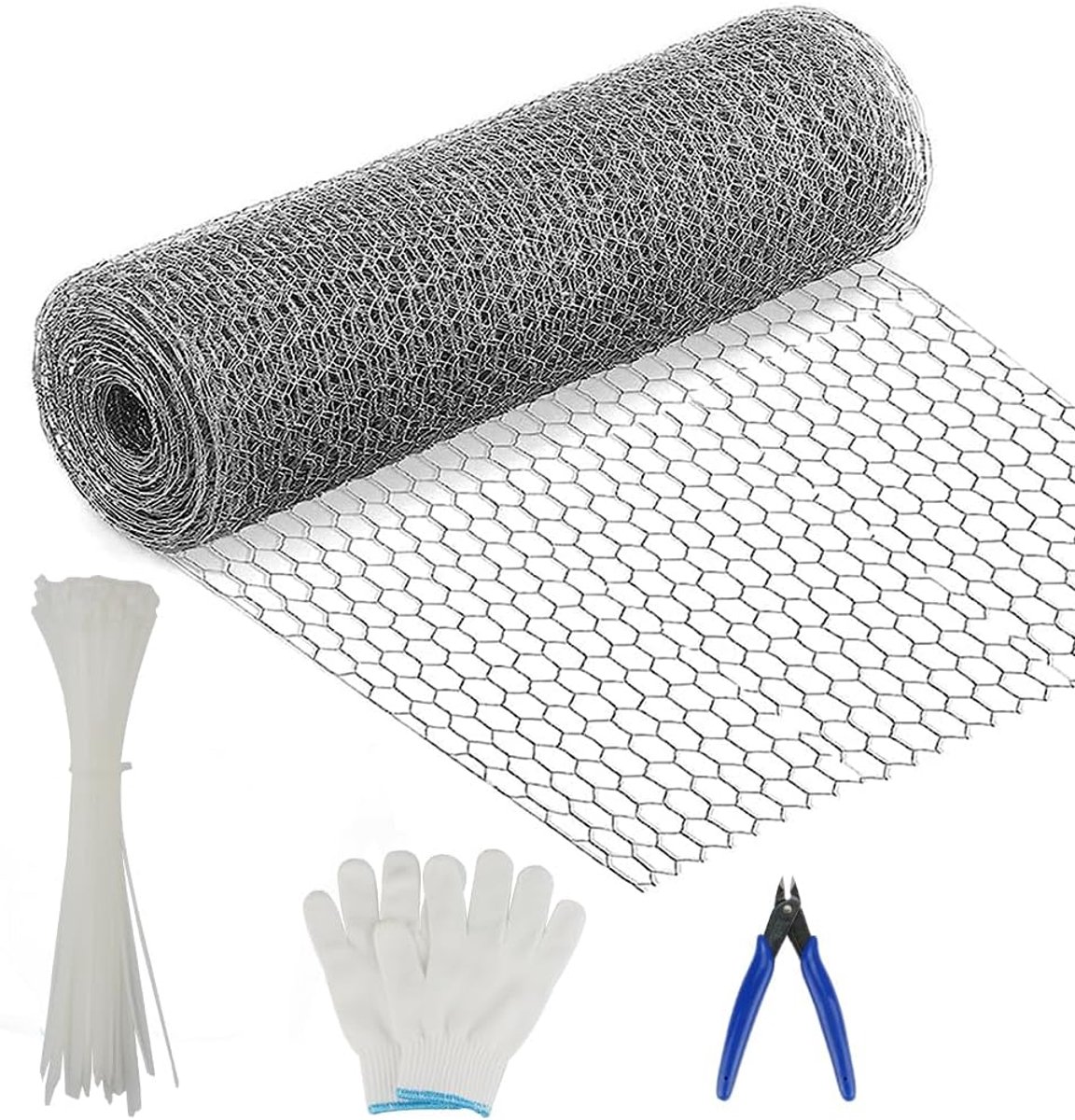 SnelShoppen - Draadgaas 40cm x 10m Hexagonaal Hekwerk voor Konijnen en Kippen | Gegalvaniseerd, Corrosiebestendig, Lichtgewicht en Duurzaam | Tuin, Di