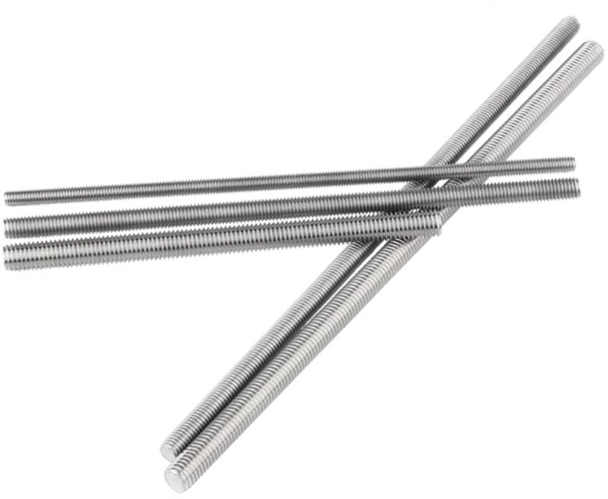 SnelShoppen - RVS Volledig Draadstang M3x100mm (5 Stuks) - Roestvast Staal - Duurzaam en Corrosiebestendig - Voor Bouw, Klusprojecten en Meubelconstru
