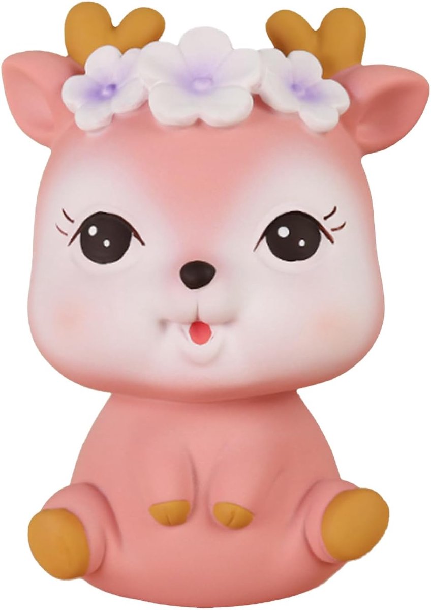 SnelShoppen - Schattige Herten Spaarpot, Cartoon Spaarpot voor Kinderen, Table Decoratie, Roze, Hoogwaardige Plastic, Ideaal voor Slaapkamer en Woonka