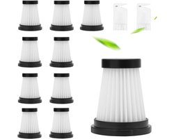 SnelShoppen - Pack van 10 HEPA Filters voor Stofzuigeraccessoires - Wasbare Filters voor Genius Invictus One 1.0 X7 2.0 - Inclusief Reinigingsborstel
