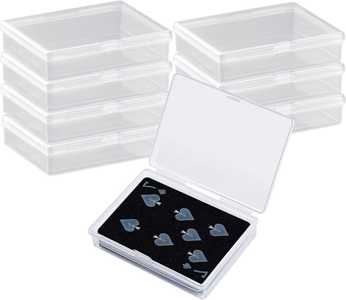 SnelShoppen - 8 Stuks Speelkaarten Opbergdozen, Kleine Plastic Bewaarboxen voor Handelskaarten, Duidelijke Berging voor Spelkaarten, Creatief Werk, Be