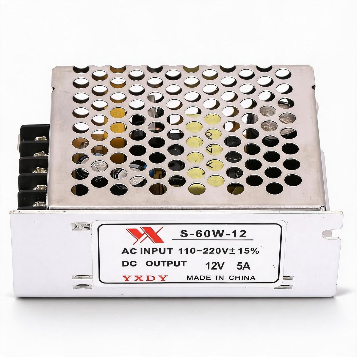 SnelShoppen - 12V 5A 60W AC/DC Voedingsadapter Universele Gecontroleerde Stroomadapter voor LED Verlichting, Hoge Betrouwbaarheid, Lage Werktemperatuu