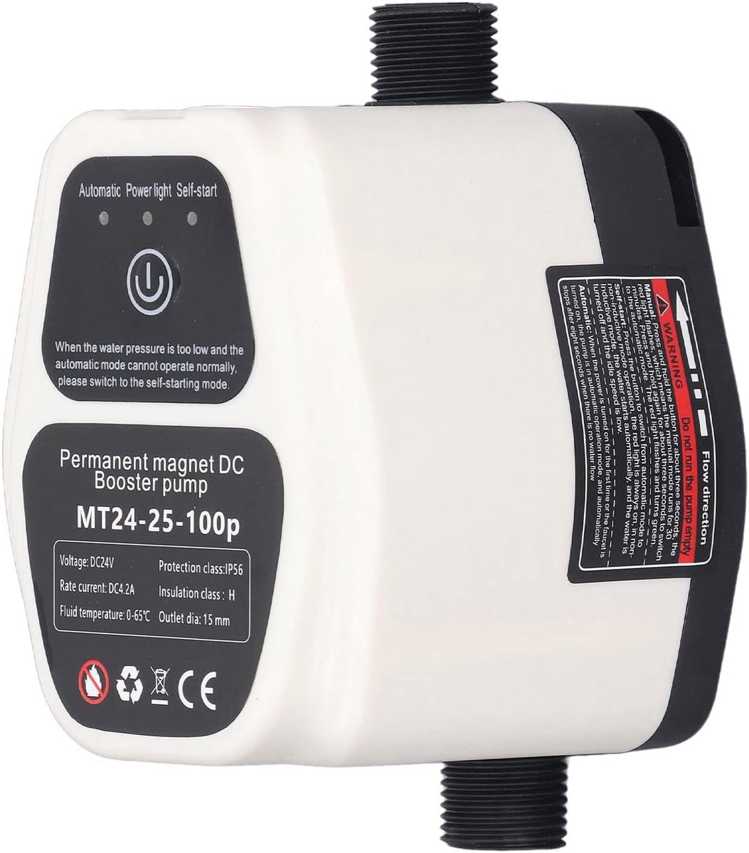 SnelShoppen - Home Automatische Booster Pomp 100W 24V Waterpomp Kleine Centrifugaal Pomp Zonneboiler Douche Pijp Drukcontrole Bass Pomp