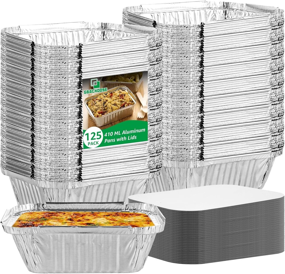 Aluminium Schalen met Deksel - 400 ml - 15 x 12 x 5 cm - Wegwerp Bakvormen voor Braden en Koken - Voor Thuis en Professioneel Gebruik