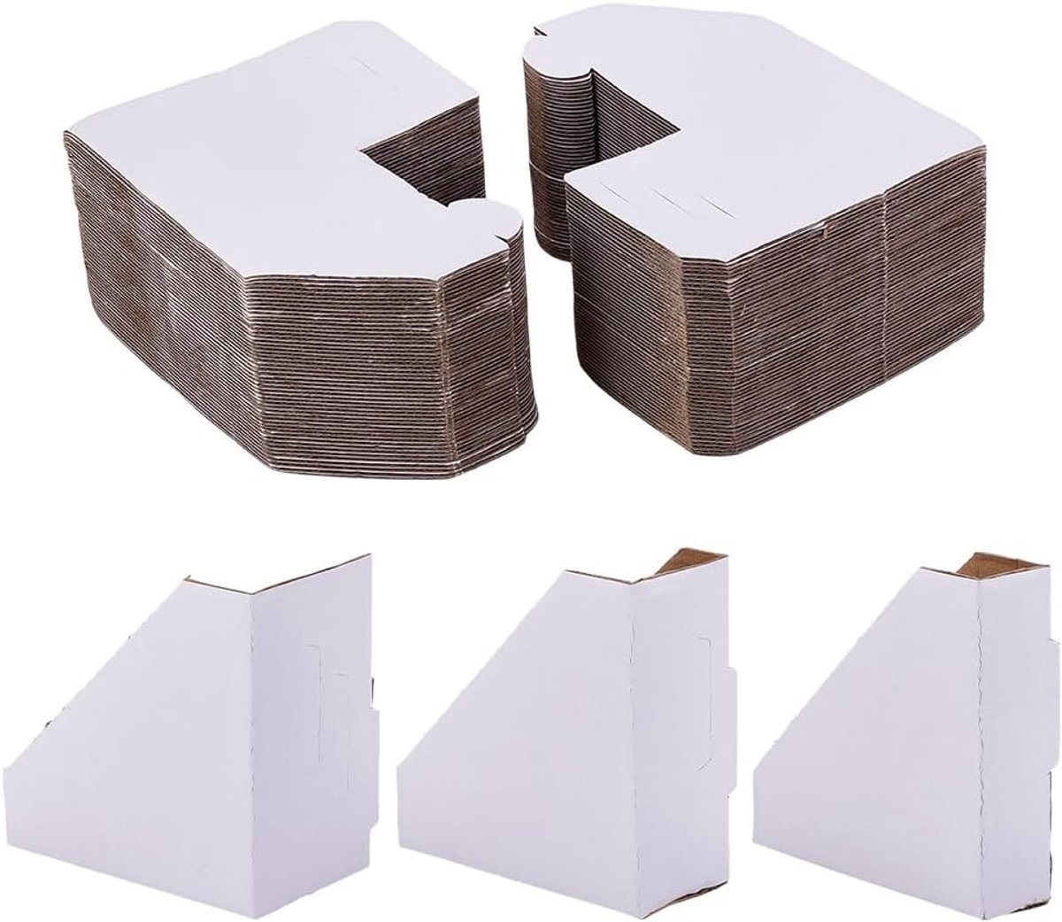 SnelShoppen - 100 Stuks Verstelbare Kartonnen Hoekbeschermers - Witte Fotoalbum Beschermers van Vouwkraftpapier - 10x2.8x10 cm - Perfect voor Verzendb