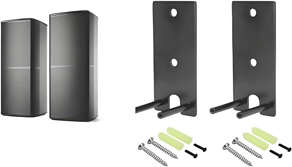 SnelShoppen - 2-pack muurbeugels voor 650 luidsprekers en 700 surround sound luidsprekers - stalen wandbevestiging voor thuisbioscoop en audio-setup