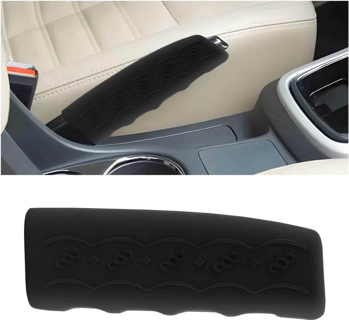 SnelShoppen - Zwarte Silicone Handrem Cover - Universele Auto Accessoires - Anti-slip en Anti-zweet Handremdecoratie - Bescherming voor Handrem - Hoog