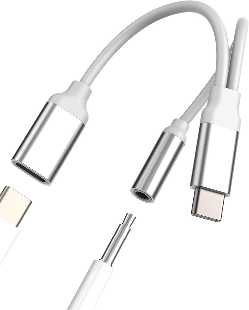 SnelShoppen - USB C naar Jack Adapter 3.5mm Audio (2 in 1) voor iPhone 16 15 Pro Max Microfoon Dongle voor iPad en Samsung - Geschikt voor Android en