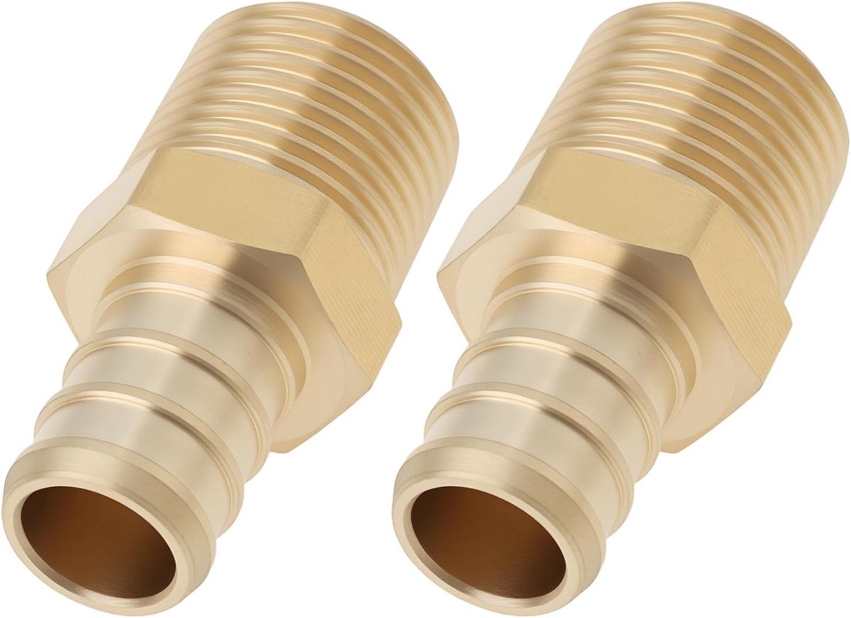 SnelShoppen - 2 Stuks 1/2" PEX naar 3/8" NPT Mannelijke Connector Messing Slang Barb Fittingen voor Sanitair, Pneumatische en Drinkwater Toepassingen