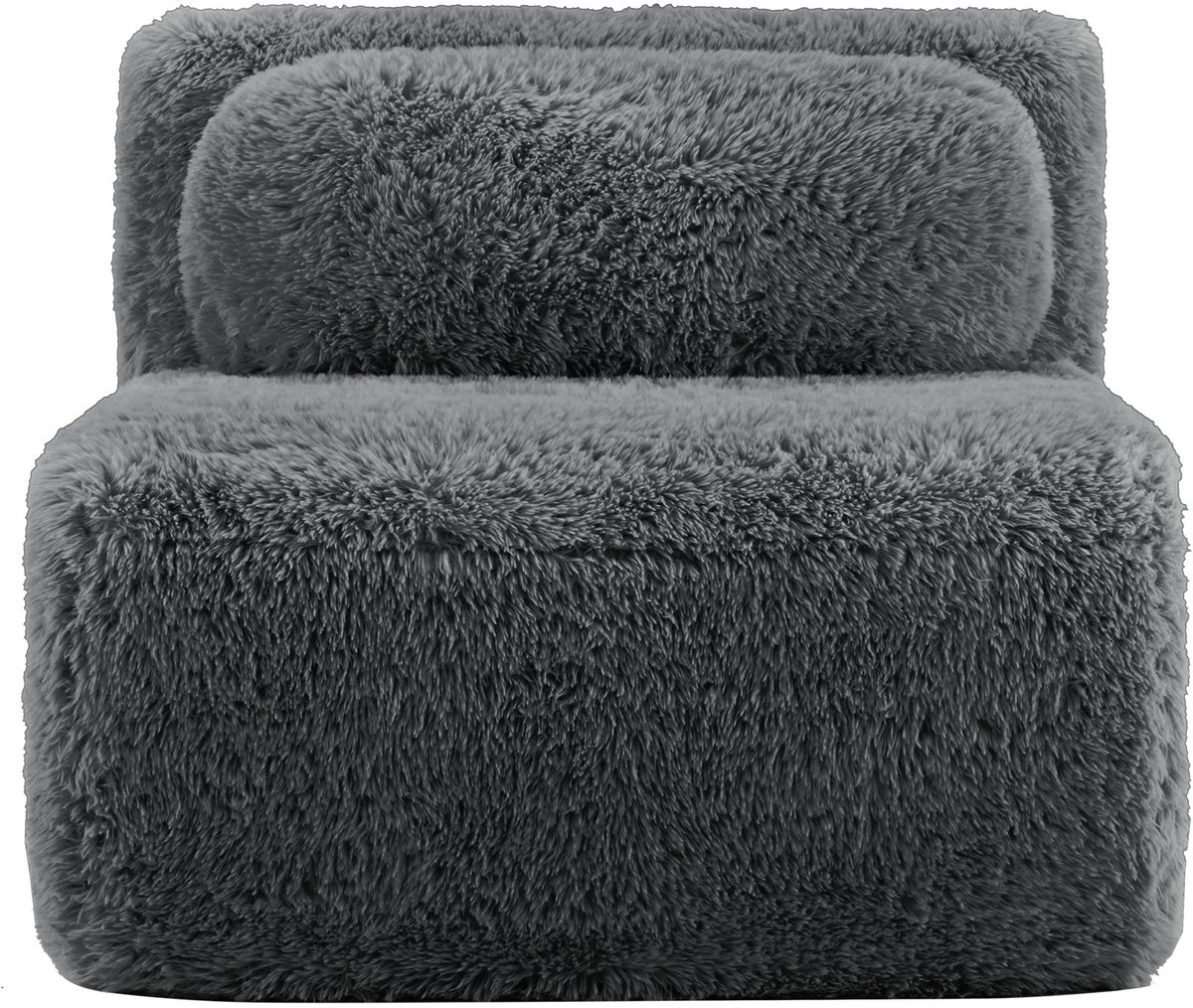 MIVRAY Bank 1-Zits 102 Cm - Zonder Armleuningen, Met Kussen En Zachte Ondersteuning - Voor Woonkamer En Relaxhoek - Plush - Grijs