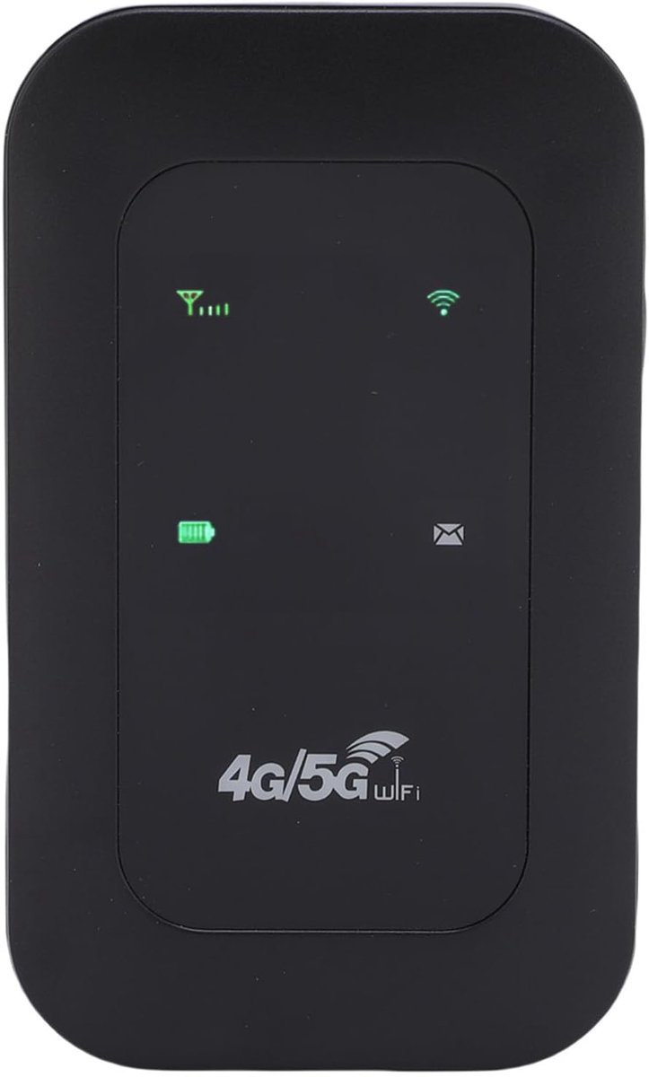 SnelShoppen - Draagbaar 4G LTE WiFi Hotspot Apparaat, Reissrouter voor 10 Apparaten, 3200mAh Accu, Ideaal voor Auto, Thuis, Kantoor en Reizen