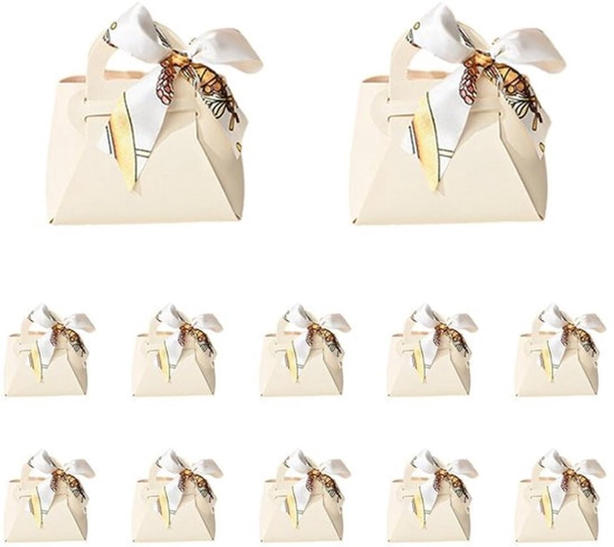 12 Pcs PU Leren Cadeau Dozen - Candy Dozen met Handvatten - Ideaal voor Trouwen en Feestdecoratie
