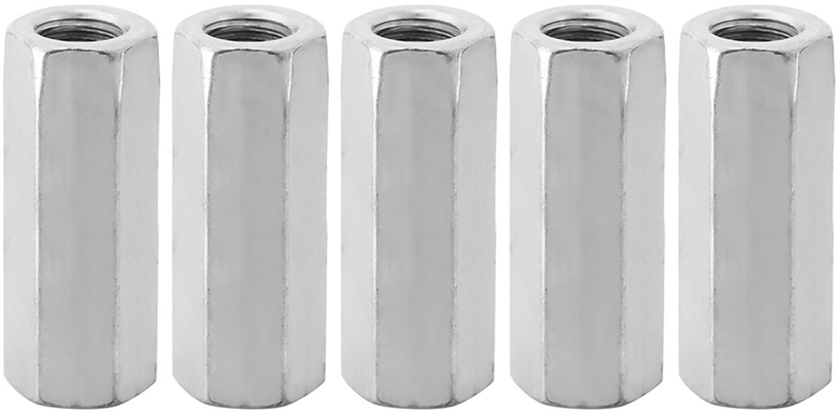 Gegalvaniseerde koolstofstalen M12 bouten 50 mm, 5 stuks, zeskantige schroeven voor stevige bevestigingen