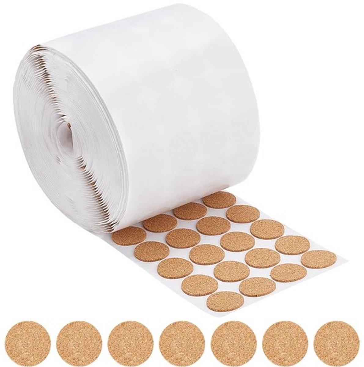 1400 Ronde Kurkstippen - Zelfklevend - 25,5 x 1,6 mm - Milieuvriendelijk