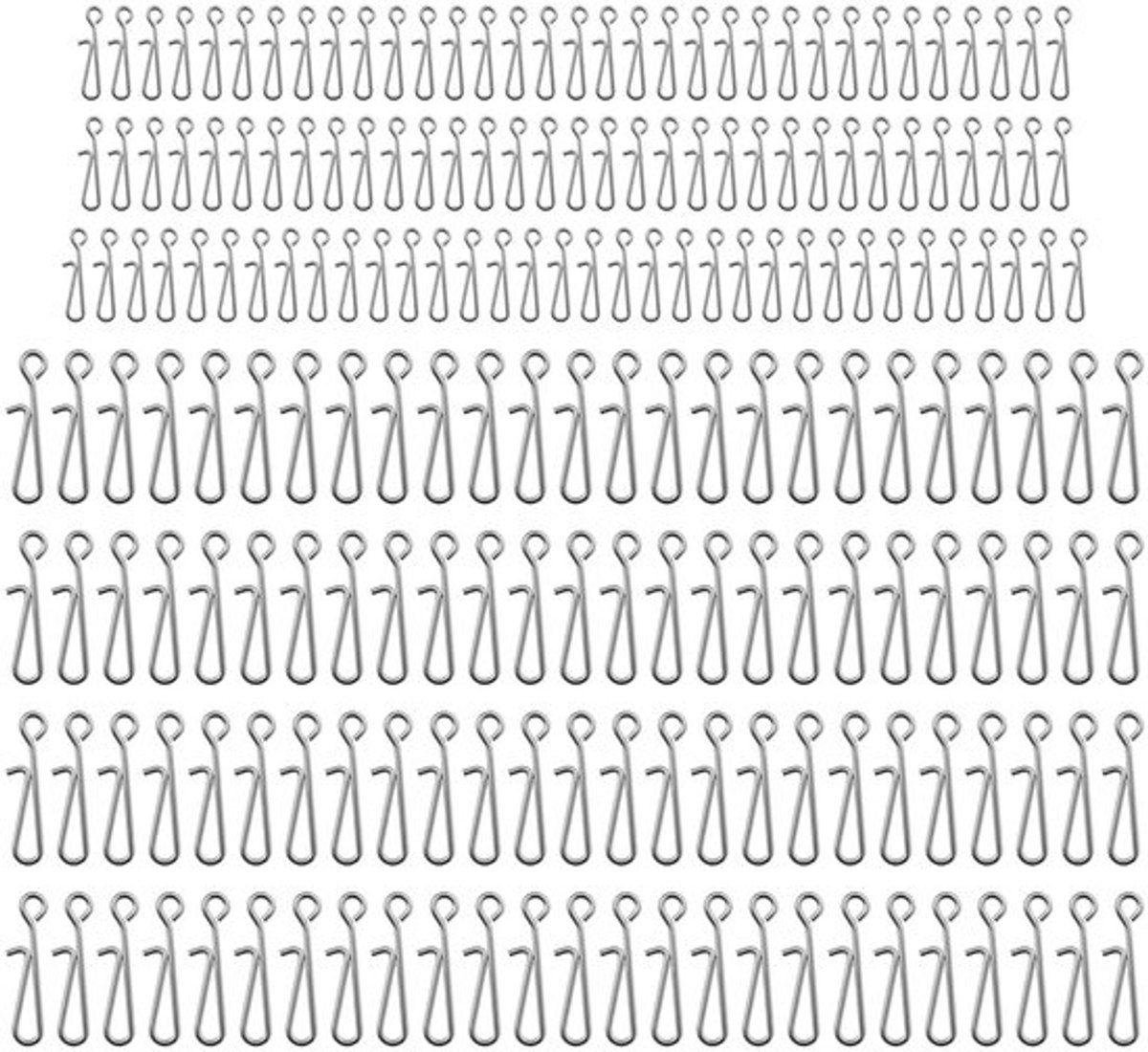 100 stuks 13,5 mm en 100 stuks 22 mm Zeevisserij Snelle Verandering Lood Aas Snap Rig Clip RVS Hangende Snap Connector Snelclips Haak Veilig Decoy Swivels Snap