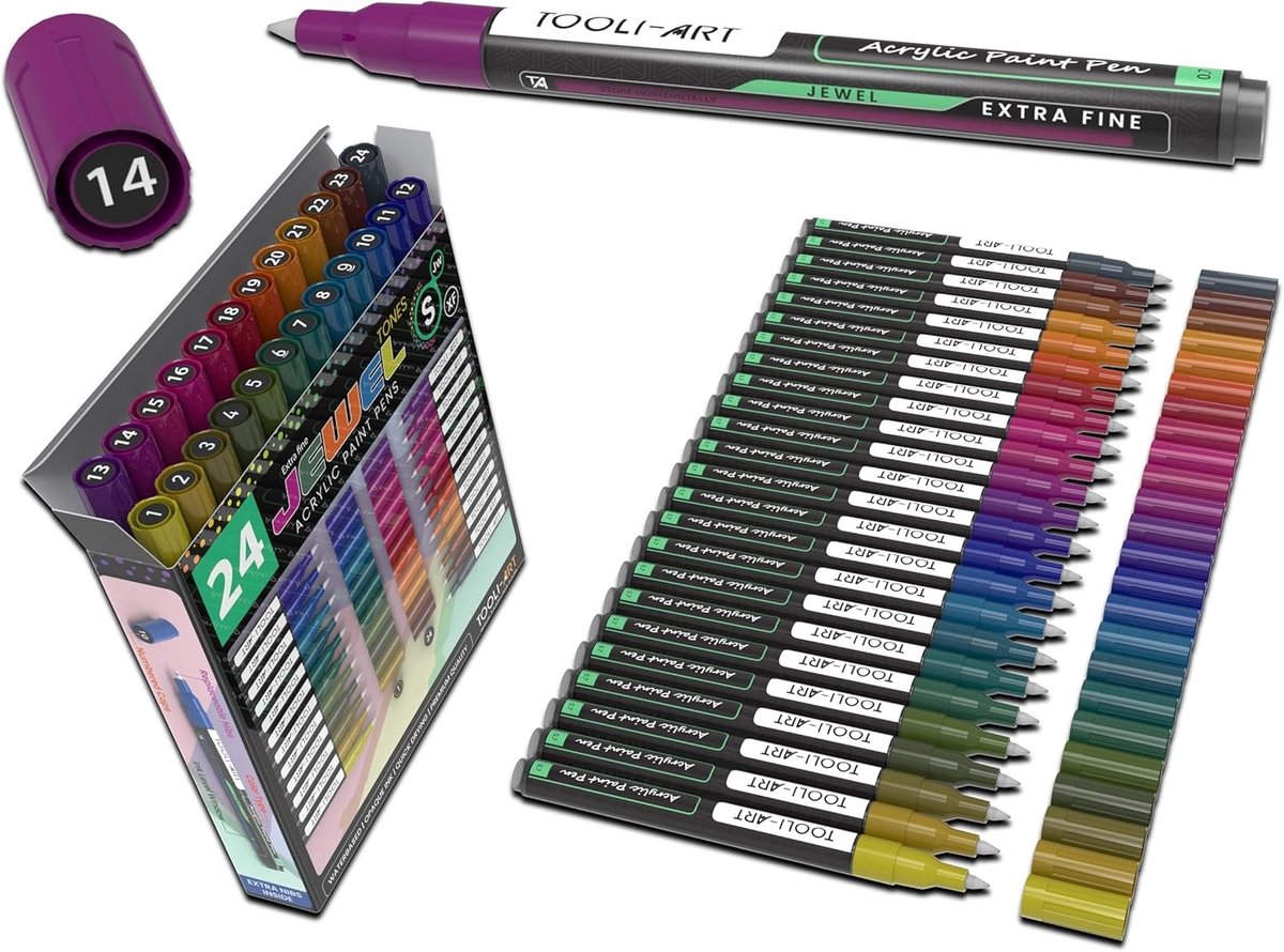 Acrylstiften voor stenen - Waterbestendig - Speciale kleurserie - Sneldrogend - Voor Kunstenaars