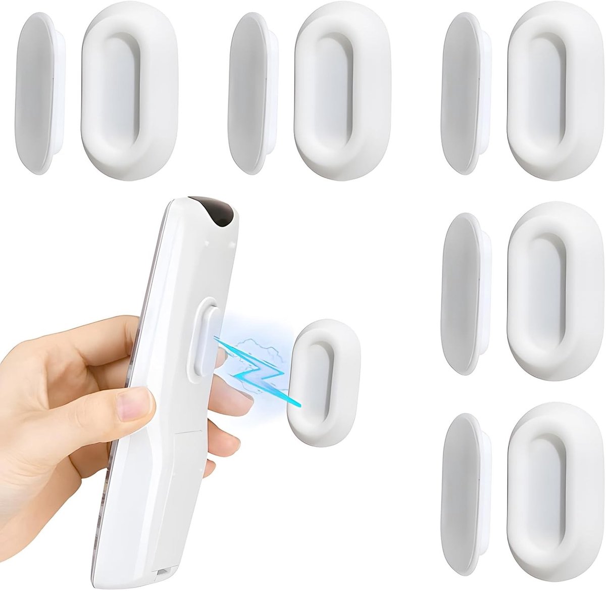 Set van 5 Magnetische Wandbevestigingen voor Afstandsbedieningen, Geen Boren Nodig, Geschikt voor Diverse Huishoudelijke Apparaten