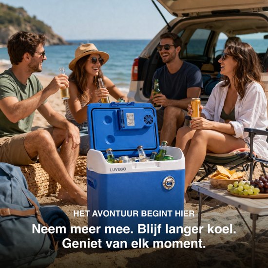 Luvego Elektrische Koelbox 30L - Frigobox 12 Volt 230v - Met Ingebouwde Bluetooth Speaker - Auto Coolbox van Luvego — afbeelding 3