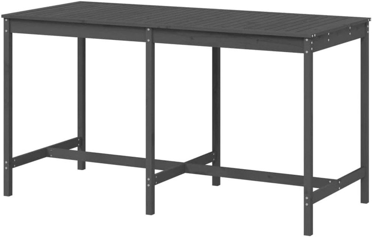 Tuintafel Grenenhout - Buitentafel Hout - Buiten Ontspannen - Massief Hout - 203.5 x 90 x 110 cm - Grijs