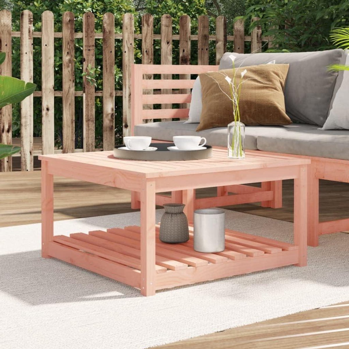 Houten Tuintafel - Balkon Eettafel - Buiten Genieten - Massief Douglas Hout - 82.5 x 82.5 x 45 cm - Bruin