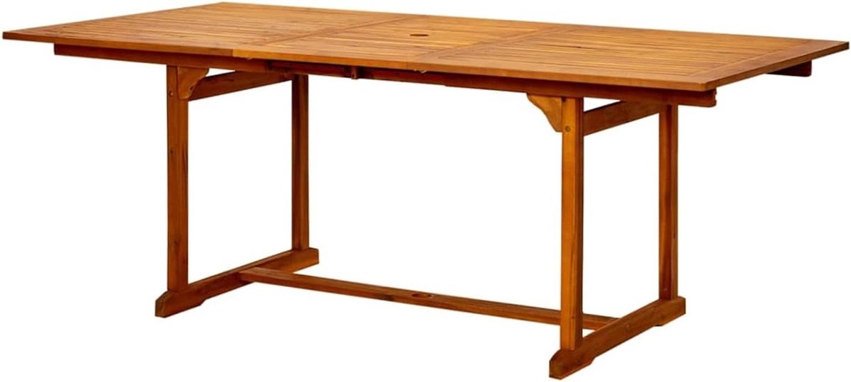 Houten Tuineettafel - Terrastafel Balkontafel - Buiten Eten - Uitbreidbaar Ontwerp - 150-200x100x75 cm - Houtkleur