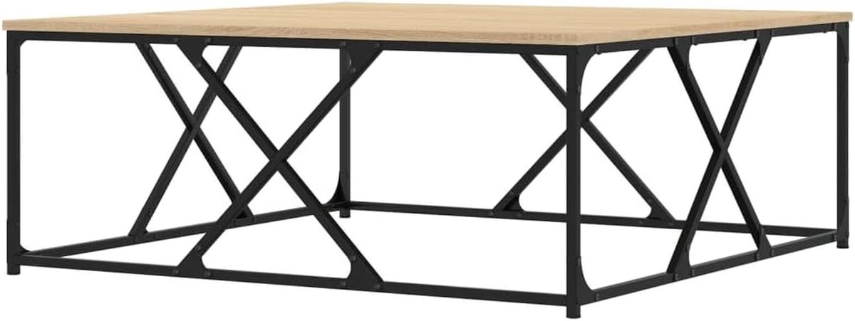 Salontafel - Bijzettafel Koffietafel - Woonkamer Inrichten - Stabiel Tafelblad - 100x100x40 cm - Sonoma Eiken